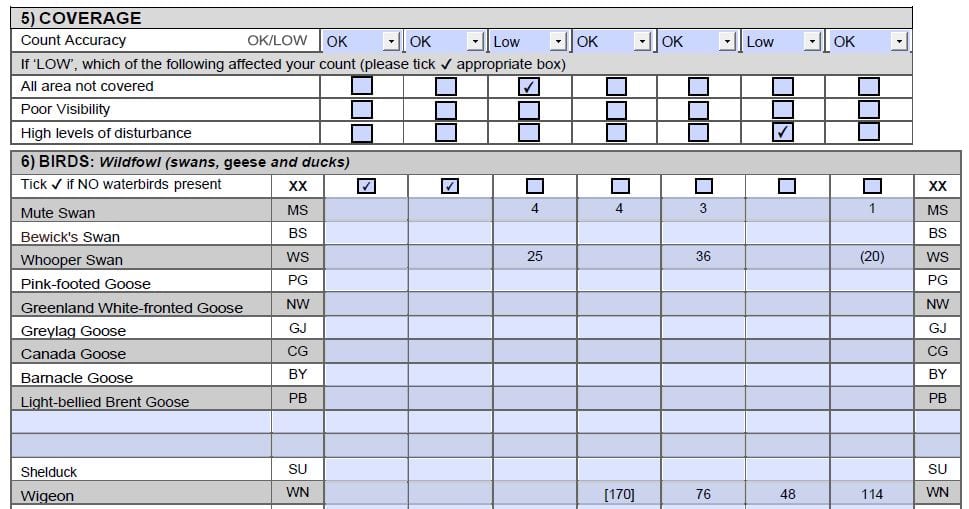 Submit I-WeBS Counts - BirdWatch Ireland