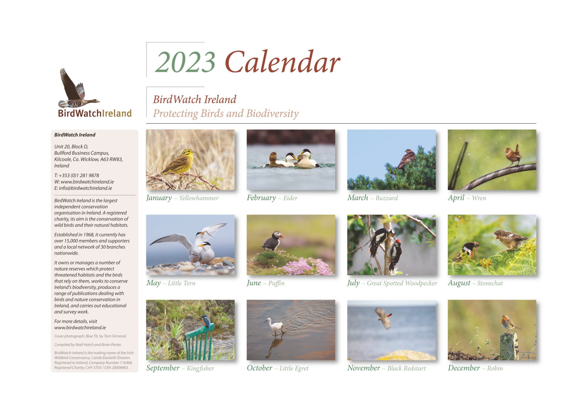 Birdwatch Ireland Calendar 2023 - Birdwatch Ireland